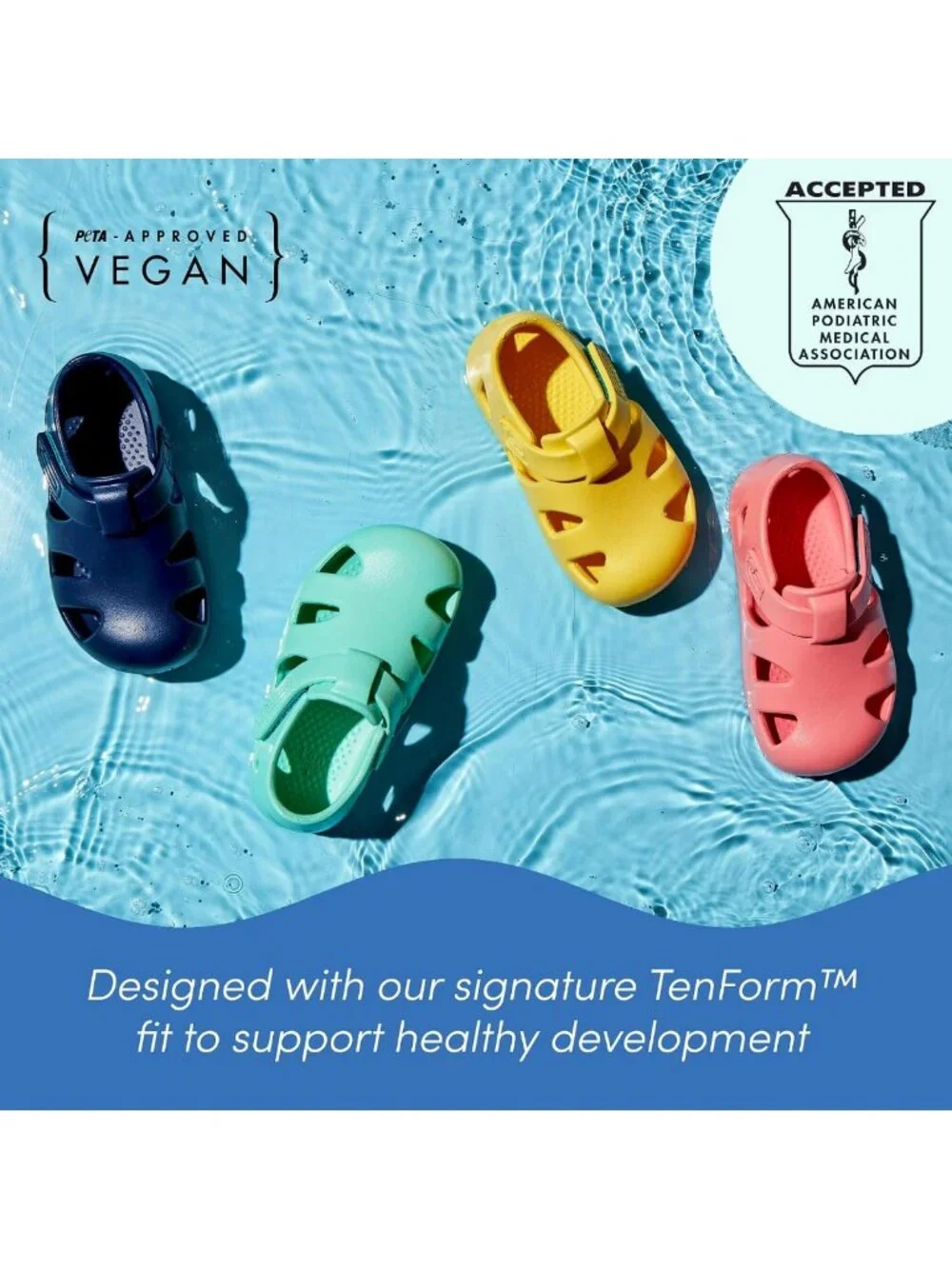 Water-Resistant Toddler Splash Sandals - APMA Approved Kids' Summer Shoes